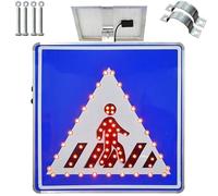 Señal de tráfico con energía solar, LED parpadeante, señal de cruce de peatones para carreteras, patrones personalizables