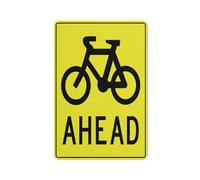 Señal de tráfico con mensaje múltiple de Bike Ahead para puerta de casa, oficina, patio de negocios, metal de aluminio, libre de óxido, 12 x 8 pulgadas