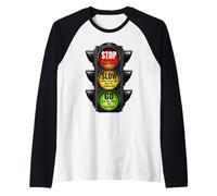 Señal de tráfico Cristiana Stop Slow Go Palabra de Dios Fe Camiseta Manga Raglan