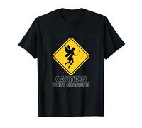 Señal de tráfico de Unicornio con Texto en inglés Caution Camiseta