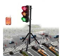 Señal de Tráfico LED Recargable con Mando a Distancia y Soporte Triangular | Impermeable IP65 para Exteriores, Ideal para Educación y Obras