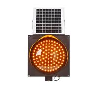 Señal de tráfico, semáforo LED Solar - Señal de Advertencia Intermitente Amarilla, lámpara Exterior Impermeable para intersecciones, Curvas y Puentes, luz de Seguridad Solar de 40 cm