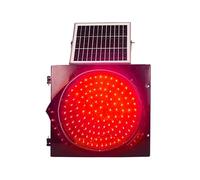 Señal de tráfico, semáforo Solar, señal de Advertencia LED Intermitente con Panel Solar, lámpara de Seguridad de Emergencia Impermeable para intersecciones, Curvas y Puentes (Rojo, 30 cm).