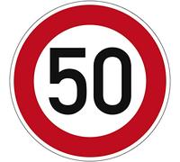Señal de tráfico Velocidad máxima permitida 50km/h | No. 274-50 | Ø 420 mm, aluminio 2 mm, RA1 | RAL | Señal de tráfico original | Dreifke®