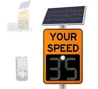 SeñAl De Velocidad De Radar Alimentada Por EnergíA Solar, Detector Digital De Radar De TráFico Con Control Remoto,Para Calles Y Barrios Orange-19.6inx27.5in