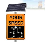 SeñAl De Velocidad De Radar Alimentada Por EnergíA Solar, Detector Digital De Radar De TráFico Con Control Remoto,Para Calles Y Barrios Orange-23.6inx35.4in