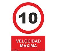 Señal de velocidad máxima 10 Km/h, con tintas UV SEKURECO