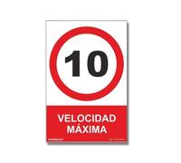 Señal de velocidad máxima 10 Km/h, con tintas UV SEKURECO skrc