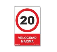 Señal de velocidad máxima 20 km/h, con tintas UV SEKURECO
