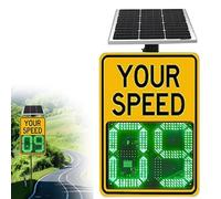 Señal de visualización de velocidad de radar con energía solar, señal LED de retroalimentación con control remoto, radar de límite de velocidad para seguridad del tráfico, 22 x 27 pulgadas