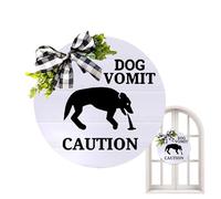 Señal de vómito de gato, advertencia de seguridad de suelo húmedo de madera, precaución portátil con bonito diseño y letras atrevidas para alertar desastres, sala de estar, baño, cocina, pasillo