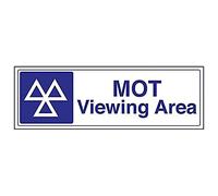 Señal de VSafety con texto en inglés "MOT Viewing Area", paisaje (paquete de 3), 450mm x 150mm, 3