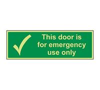 Señal de VSafety con texto en inglés "This Door Is For Emergency Use Only", 3 unidades, 450mm x 150mm, 3