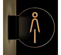 Señal del baño, 8 Inch Round Bathroom Signs for The Office, Business or Home, Door or Wall