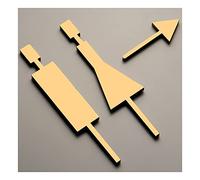 Señal del baño, Bathroom Directional Sign, Easy Mounting, for Office Restaurants Hotels Supermarket Supplies