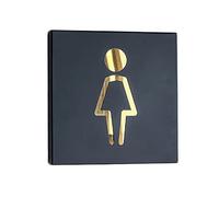 Señal del baño, Black 8 Inch Square Symbol for a Restroom, for Offices, Businesses, and Restaurants