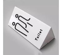 Señal del baño, Triangle Side Hanging Double-sided Bathroom Door Signs,