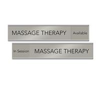 Señal deslizante para sala de terapia de masaje, 25,4 x 5 cm, "Disponible/en sesión" - Fabricado en los Estados Unidos.