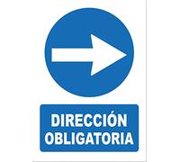 Señal direccion obligatoria - PVC 0,7mm - 21 x 30cm - cartel direccion obligatoria - señal obligación.