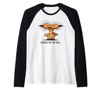Señal en la Onda de Sonido del Hongo rebozuelo del Suelo Camiseta Manga Raglan