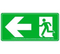 Señal evacuación flecha derecha PVC 300 x 150 mm, resistente al agua y a la luz. Diseñado para: señalización de emergencias en edificios.