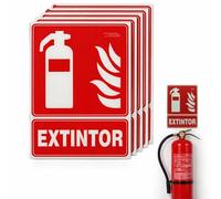 Señal extintor, Señal luminiscente extintor, fotoluminiscentes, Cumple normativa ISO - UNE, CTE, RIPCI nueva ley, PVC 0,7mm, Clase B 800 min de atenuación, ISO 9001 -RIPCI, 21 x 30 cm, 10 Unidades