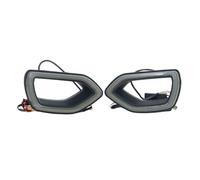 Señal Giro Espejo retrovisor para Dodge para Charger SRT/Scat Pack 2015-2019 Rejilla Delantera LED Luz Amarilla DRL Luz De Giro Lente Ahumada 68417505AA señal Giro dinámica