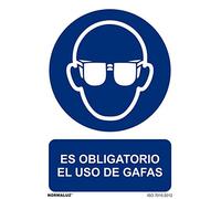 Señal Homologada Es Obligatorio El Uso de Gafas PVC GLASSPACK 0,7 mm 30x40 cm | NORMALUZ - RD21002