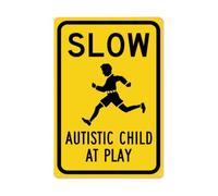 Señal "Kids At Play" - Señal de advertencia de metal resistente a la intemperie | Señal de seguridad de baja temperatura para calles, césped, barrios, escuelas, parques, aceras, caminos y caminos