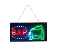 = Señal LED de barra = Super brillante profesional potente animado intermitente cadena colgante incluida signos 48 cm x 25 cm x 2 cm