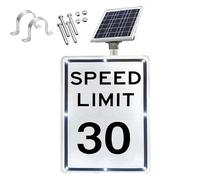 Señal LED de límite de velocidad intermitente con energía solar, señal de advertencia de tráfico de aluminio de alta visibilidad, resistente al agua IP65, fácil instalación para carretera, uso al aire
