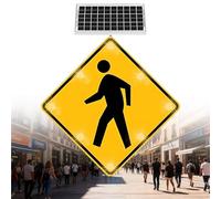 Señal LED solar de 24" para cruce peatonal Señal intermitente de advertencia para peatones Alimentada por panel solar Clasificación de impermeabilidad IP65(32in)