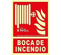 Señal Luminiscente Boca de Incendio Aluminio 0,5mm 21x30cm con CTE, RIPCI y Apto para la Nueva Legislación - RD00908 | NORMALUZ