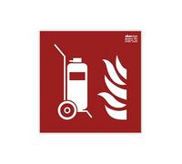 Señal Luminiscente Carro Extintor, Clase B PVC (0.7mm) - Normativa ISO y UNE 23034:2023