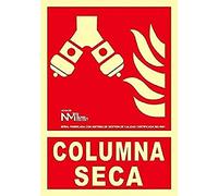 Señal Luminiscente Columna Seca Clase B PVC 0,7mm 21x30cm con CTE, RIPCI y Apto para la Nueva Legislación - RD00126 | NORMALUZ