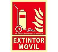 Señal Luminiscente Extintor Movil Clase A PVC 1mm 21x30cm con CTE, RIPCI y Apto para la Nueva Legislación - A00407 | NORMALUZ