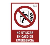 Señal Luminiscente No Utilizar en Caso de Emergencia, Clase B PVC (0.7mm) Evacuación - Normativa ISO y UNE 23034:2023