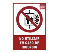 Señal Luminiscente No Utilizar en Caso de Incendio, Clase B PVC (0.7mm) A4 - Normativa ISO y UNE 23034:2023