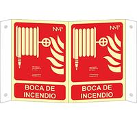 Señal Luminiscente Panorámica Boca de Incendio Clase A PVC 1mm 21x30cm con CTE, RIPCI y Apto para la Nueva Legislación - A05708 | NORMALUZ