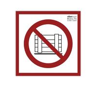 Señal Luminiscente Prohibido Depositar Materiales, Clase B PVC (0.7mm) Evacuación - Normativa ISO y UNE 23034:2023