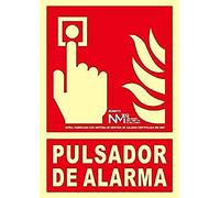 Señal Luminiscente Pulsador de Alarma Clase A PVC 1mm 21x30cm con CTE, RIPCI y Apto para la Nueva Legislación - A00411 | NORMALUZ
