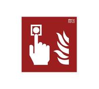 Señal Luminiscente Pulsador de Alarma, Clase A PVC (1mm) - Normativa ISO y UNE 23034:2023