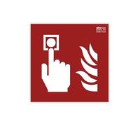 Señal Luminiscente Pulsador de Alarma, Clase B PVC (0.7mm) - Normativa ISO y UNE 23034:2023