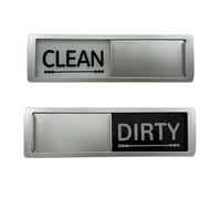 Señal magnética para lavavajillas Clean Dirty, antiarañazos, 6 x 5 cm, 1 unidad, plástico limpio y sucio, apto para cocina, no se arruga ni se deja (plateado)