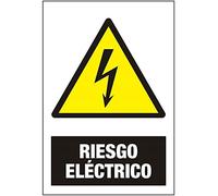 Señal magnética, señalización imantada de advertencia. Cartel de Riesgo eléctrico
