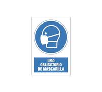 Señal magnética, señalización imantada de obligacion. Cartel de Uso obligatorio de mascarilla