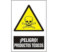 Señal magnética, señalización imantada de peligro. Cartel de Productos toxicos