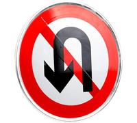 Señal Metálica de Prohibido Dar la Vuelta, Reflectante | Cartel para Entrada de Vehículos y Salida de Aparcamiento, Metal Impresión Clara, Uso Exterior