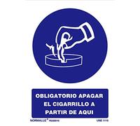 Señal Obligación Obligatorio apagar el cigarrillo a partir de aquí