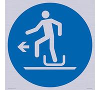 Señal obligatoria: Alighting from toboggan to the left (400 x 400 mm)
